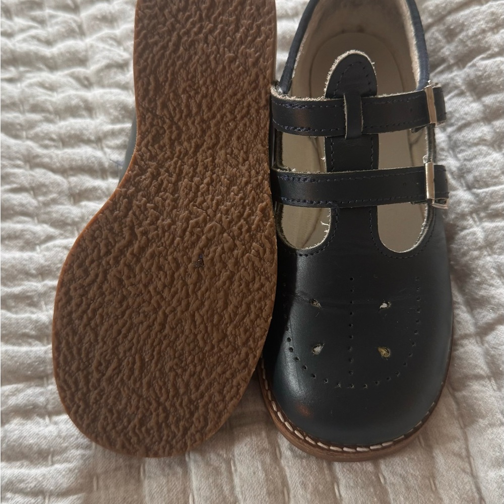 Black and Brown Dress Shoes with T-Strap Design
